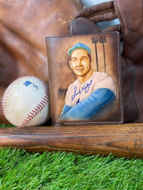 Sandy Koufax Carved Leather Art Wallet