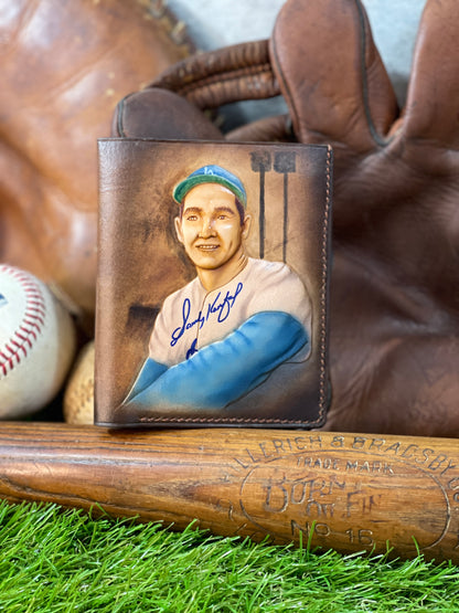 Sandy Koufax Carved Leather Art Wallet