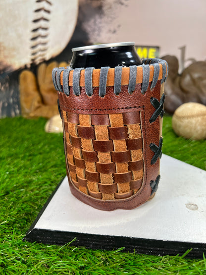 Pocket Coozie  Brown on Brown