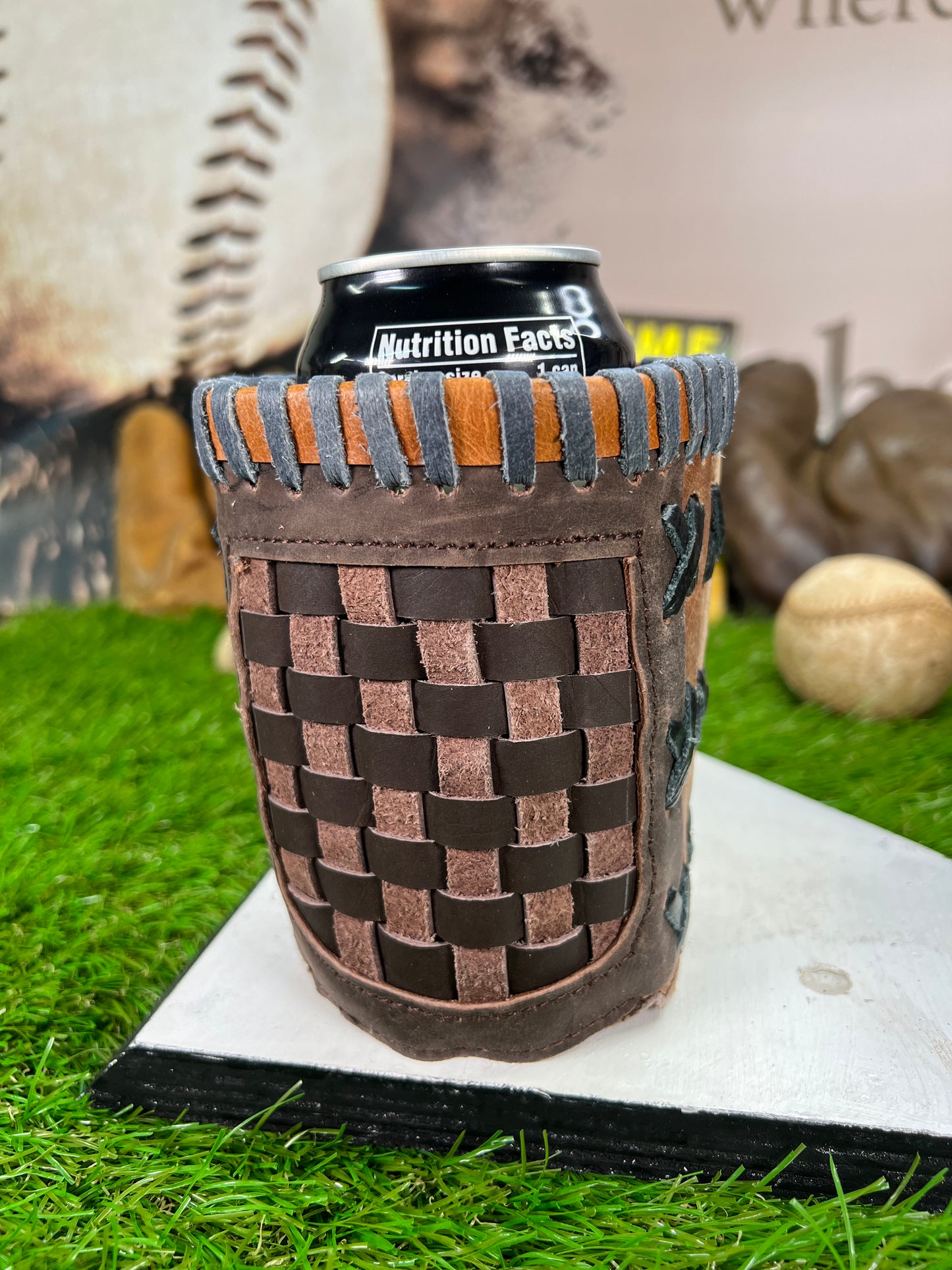 Pocket Coozie  Brown on Brown