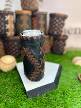 Pocket Coozie Diamond Design For Slim Cans In Black and Brown