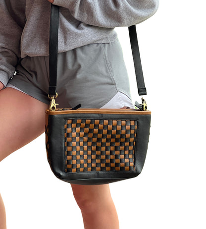 Light Brown Checkered Purse - Cubs