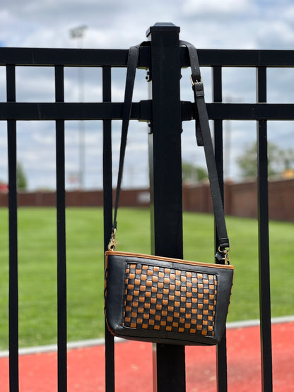 Tan and Brown Checkered Purse - Washington Nationals