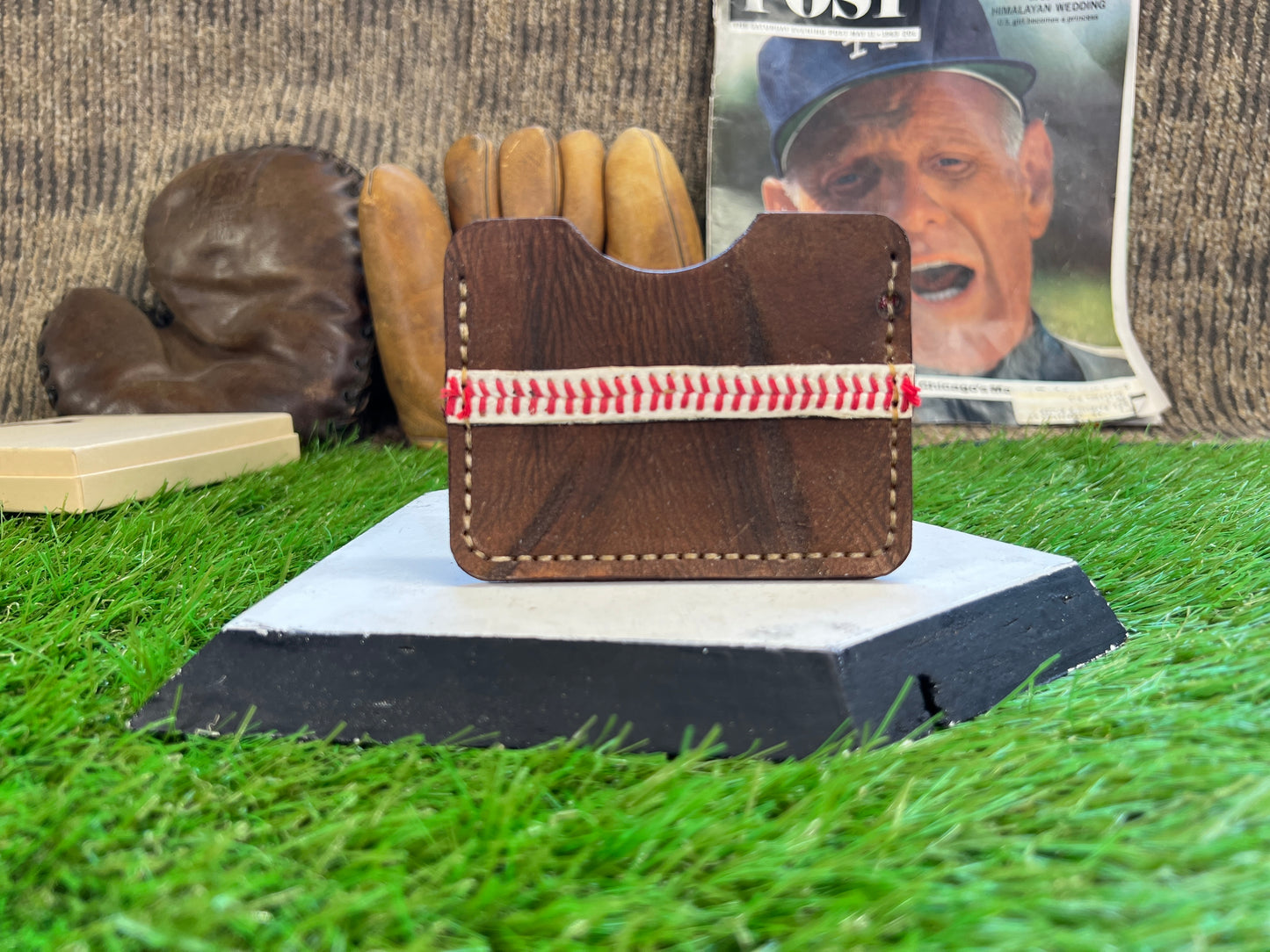 Baseball Leather and Stitches Money Clip / Card Holder