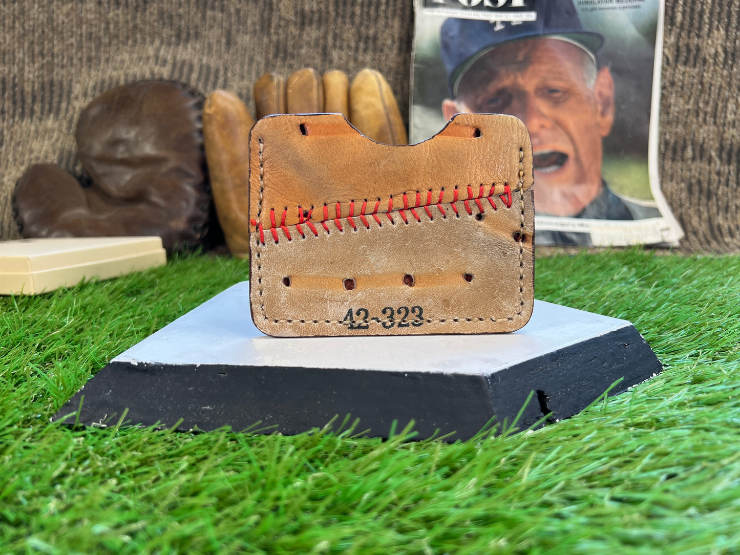 Baseball Leather and Stitches Money Clip / Card Holder