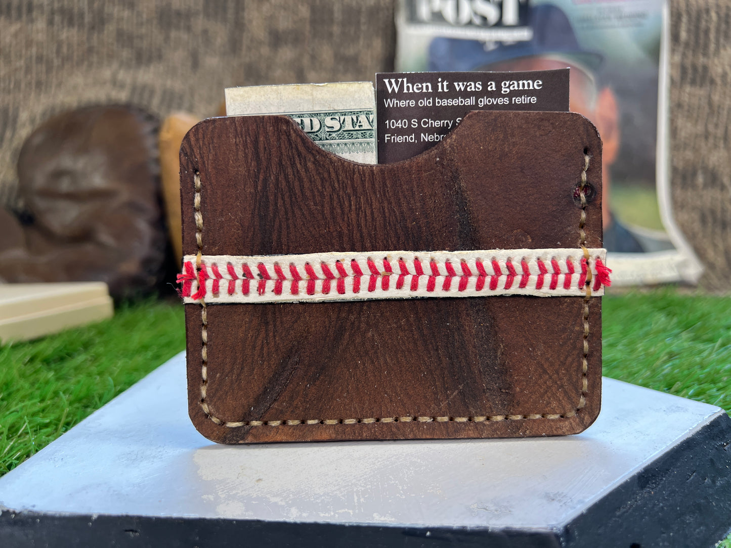 Baseball Leather and Stitches Money Clip / Card Holder