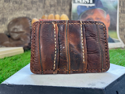 Old and Older Baseball Glove Leather Card Holder