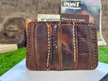 Old and Older Baseball Glove Leather Card Holder
