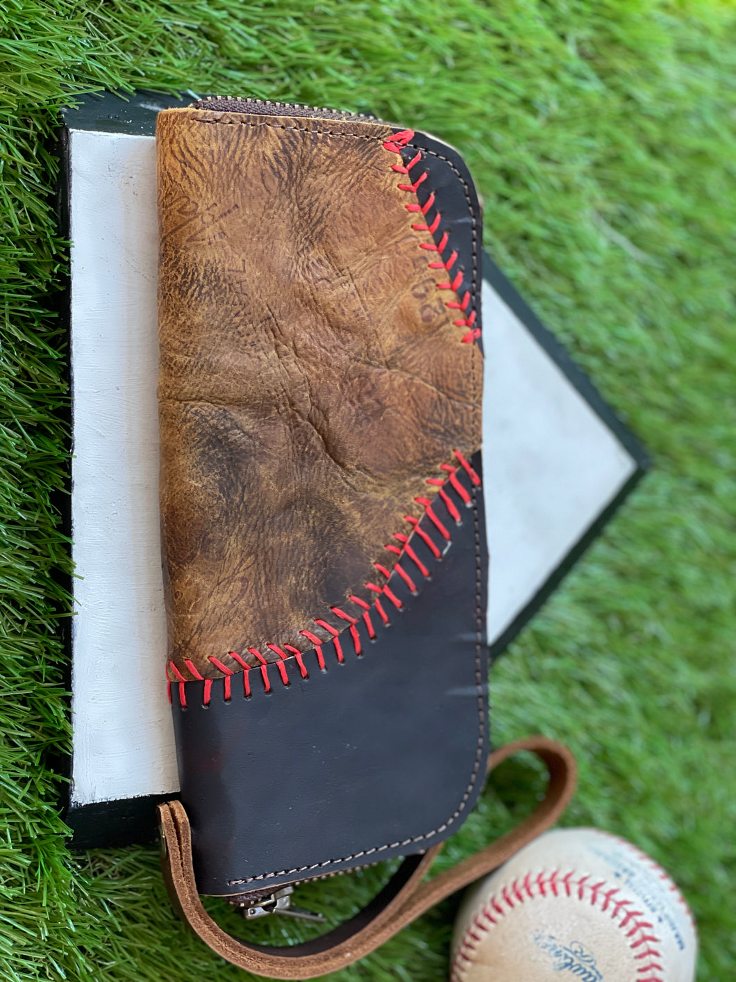 Vintage Baseball Glove Leather Wristlet