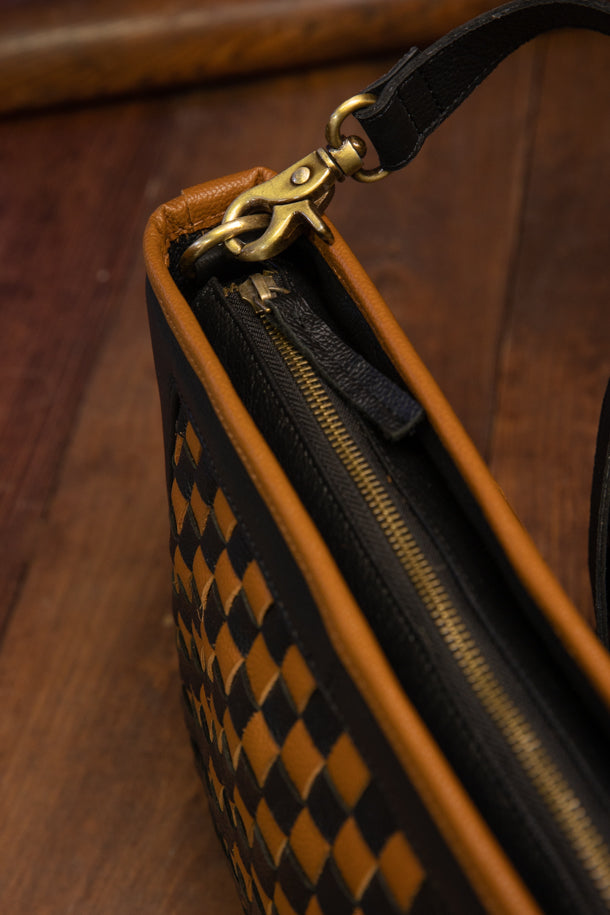 Black and Brown Checkered Purse - Texas Rangers